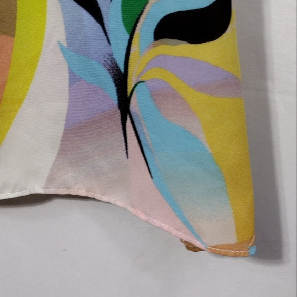 Rose + Olive Floral Button Blouse Women's 2X Multicolor Artsy Retro 90s Festival - Picture 3 of 8